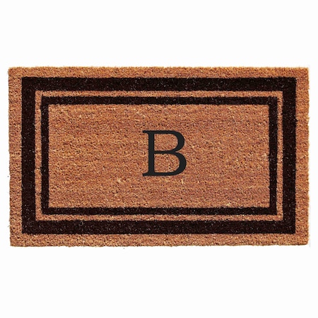 Calloway Mills Monogram Door Mat, Natural, Black, 24 in W x 48 in L 152962448B